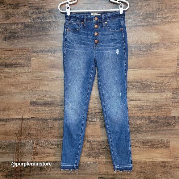 Madewell Jeans Size 28 Skinny 10" High Rise Tummy Control Rosecliff Wash H6319 - Picture 1 of 12
